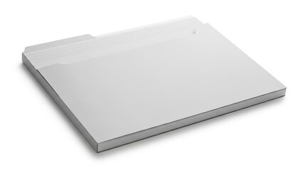 Blank file folder waiting for important documents and records office organization isolated on white background