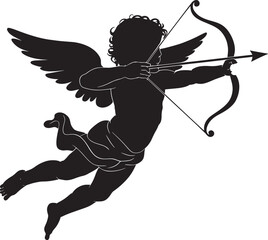 Cupid flying with bow and arrow