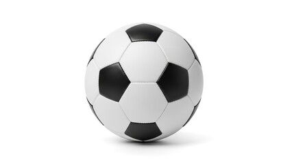 Classic black and white soccer ball sport game equipment isolated on white background studio shot