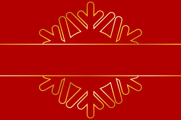 Holiday Background with Gold Snowflake Border Frame. Christmas Decorative. Vector Illustration