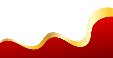Elegant Red and Gold Wave Lines Background. Luxury Banner. Abstract Business Wallpaper. Vector Illustration