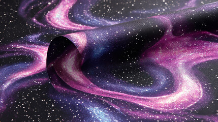 Abstract Purple Nebula Space Wave Background