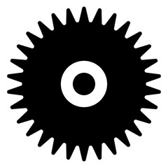 Fine tooth gear icon with sharp edges, precision cog symbol for engineering diagrams, mechanical...