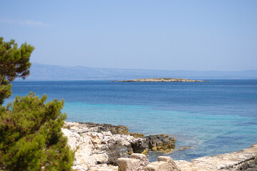 Fototapeta premium Proizd island in Adriatic sea off Korcula coast.Summer tourism concept