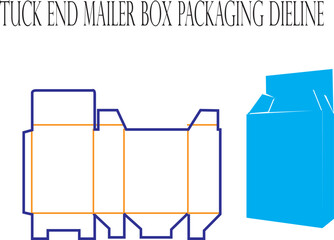 Product packaging box dieline template with transparent window cut and fold lines for retail display design isolated vector
