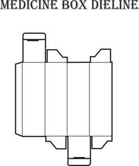 Product packaging box dieline template with transparent window cut and fold lines for retail display design isolated vector