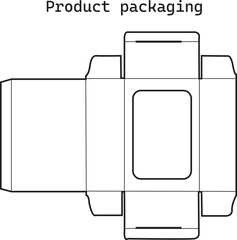 Product packaging dieline template with cut lines for cardboard box design layout isolated on white background flat vector illustration