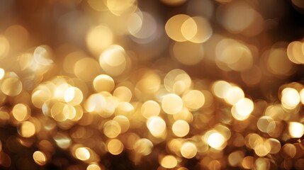 Obraz premium Golden Bokeh Lights Abstract Background Festive Celebration.