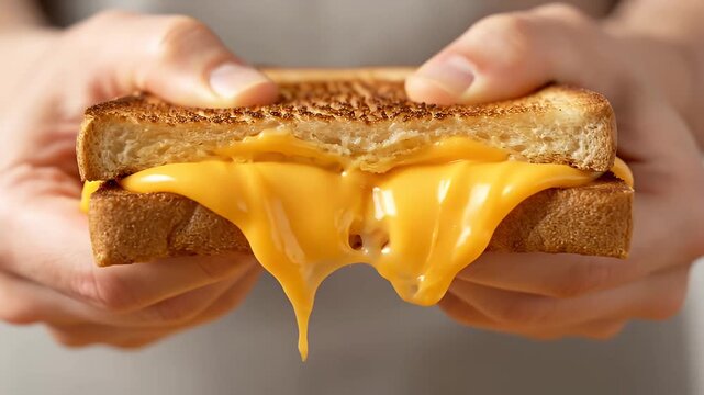 Irresistibly warm grilled cheese with stringy, stretching golden melt