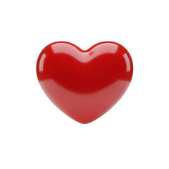 Fototapeta premium A single, glossy red heart shape suspended with a thin red string against a striped background