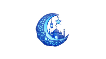 Ramadan crescent moon mosque illustration