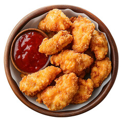 Crispy Chicken Nuggets with Dipping Sauce isolated on transparent background 