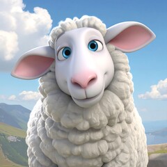 Cartoon sheep portrait