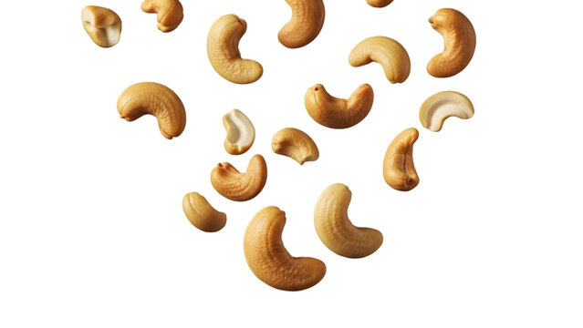 Cashews isolated on transparent background