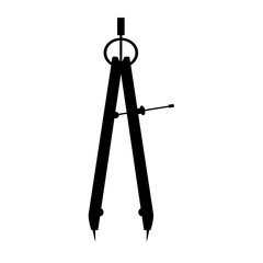 Drawing Compass Silhouette Vector Image