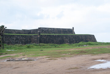 Stone wall of the old fort in Galle, Sri Lanka