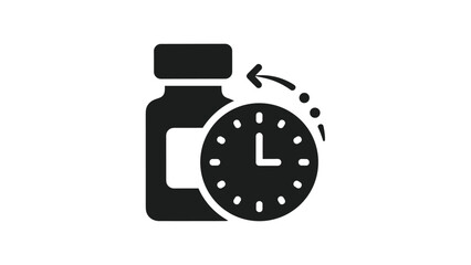 Timer for medication reminder with clock, Generative AI.