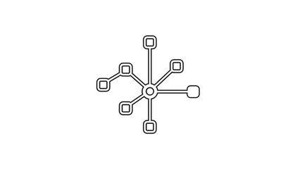 Stunning network connection diagram with multiple nodes and lines, Generative AI.