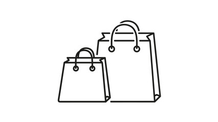 Two paper shopping bags on white background for retail or eco friendly concepts, Generative AI.
