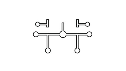 Modern molecular structure diagram with connected nodes and lines, Generative AI.