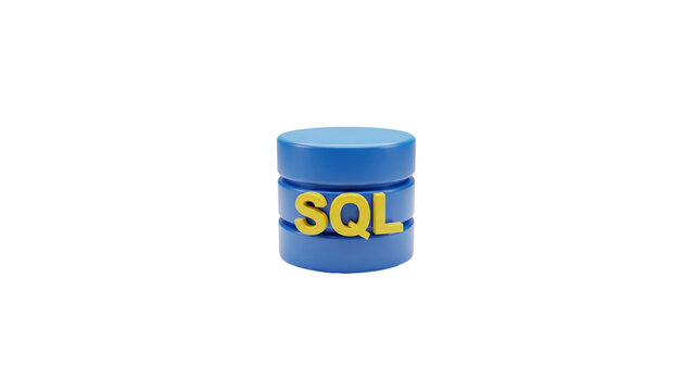 Blue database cylinder with SQL on it