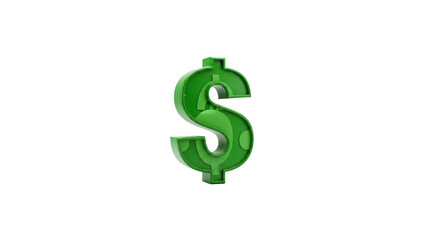 Obraz premium Green Dollar Sign on Transparent Background