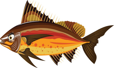 vector illustration of a fish on a white background