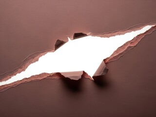 Torn paper with white background showing through, ripped edge texture, brown paper