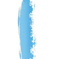 Vertical light blue watercolor brush stroke on white background