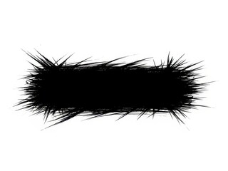Obraz premium Black grunge brush stroke banner shape with spiky edges isolated on white background