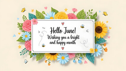 Fototapeta premium Wishing You a Wonderful June