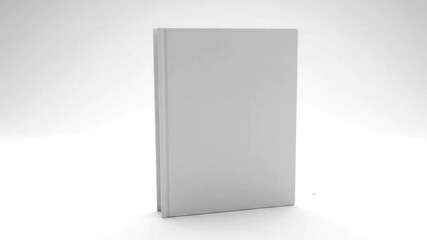 Blank white book standing upright, ready for custom design or text mockup