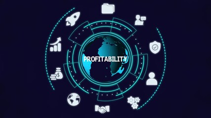 Profitability analysis concept with digital business interface highlighting efficiency, margins, and financial success. - Powered by Adobe