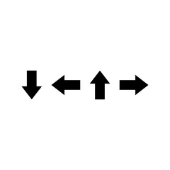 Right Left Up Down Arrow Set Icon &ndash; Four Direction Navigation Symbols