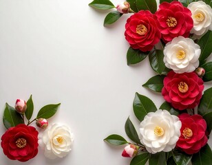 つばきフレーム背景素材