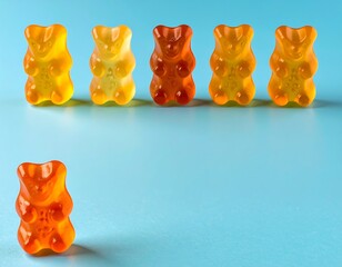 Gummy bears in a row