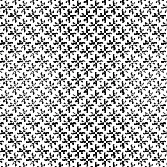 Black and white vector seamless pattern with small diamonds , star shapes ,rhombuses .Abstract black and white geometric texture .Simple minimal wide repeat background .