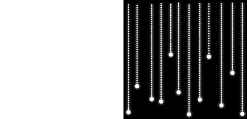 Sparkling Hanging Lights String of glowing warm yellow fairy lights hanging against a dark black background with subtle sparkle effect for festive decoration Warm glowing string lights