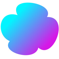 Abstract gradient shape isolated on transparent background, modern colorful design element PNG