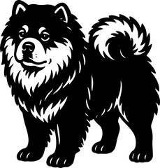 Obraz premium A fierce wild dog head mascot vector illustration featuring a black and white predator silhouette art symbol isolated for a nature wildlife tattoo or animal beast cartoon