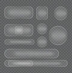 Glass Frames Collection, Transparent Shapes, Vector Elements For Design