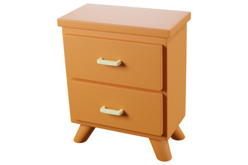 Orange Two Drawer Nightstand Illustration