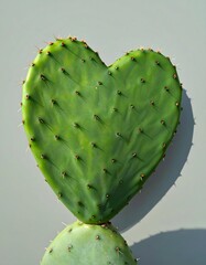 Heart-shaped cactus close-up