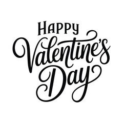 Happy valentine s day calligraphy text design on a white background