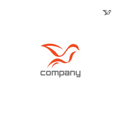 Obraz premium Flying Bird Minimal Logo Design