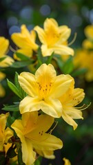 Fototapeta premium Close-up of vibrant yellow azaleas