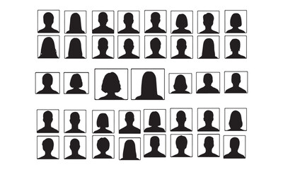 Collection of diverse silhouette portraits in various styles