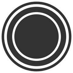 Concentric Gray Circles with White Rings Modern Abstract Graphic