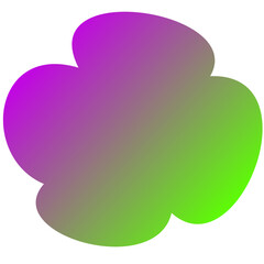 Abstract gradient shape isolated on transparent background, modern colorful design element PNG