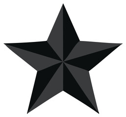 Obraz premium Stylized Vector Graphic of Five Point Star with Dark Shades on White Background